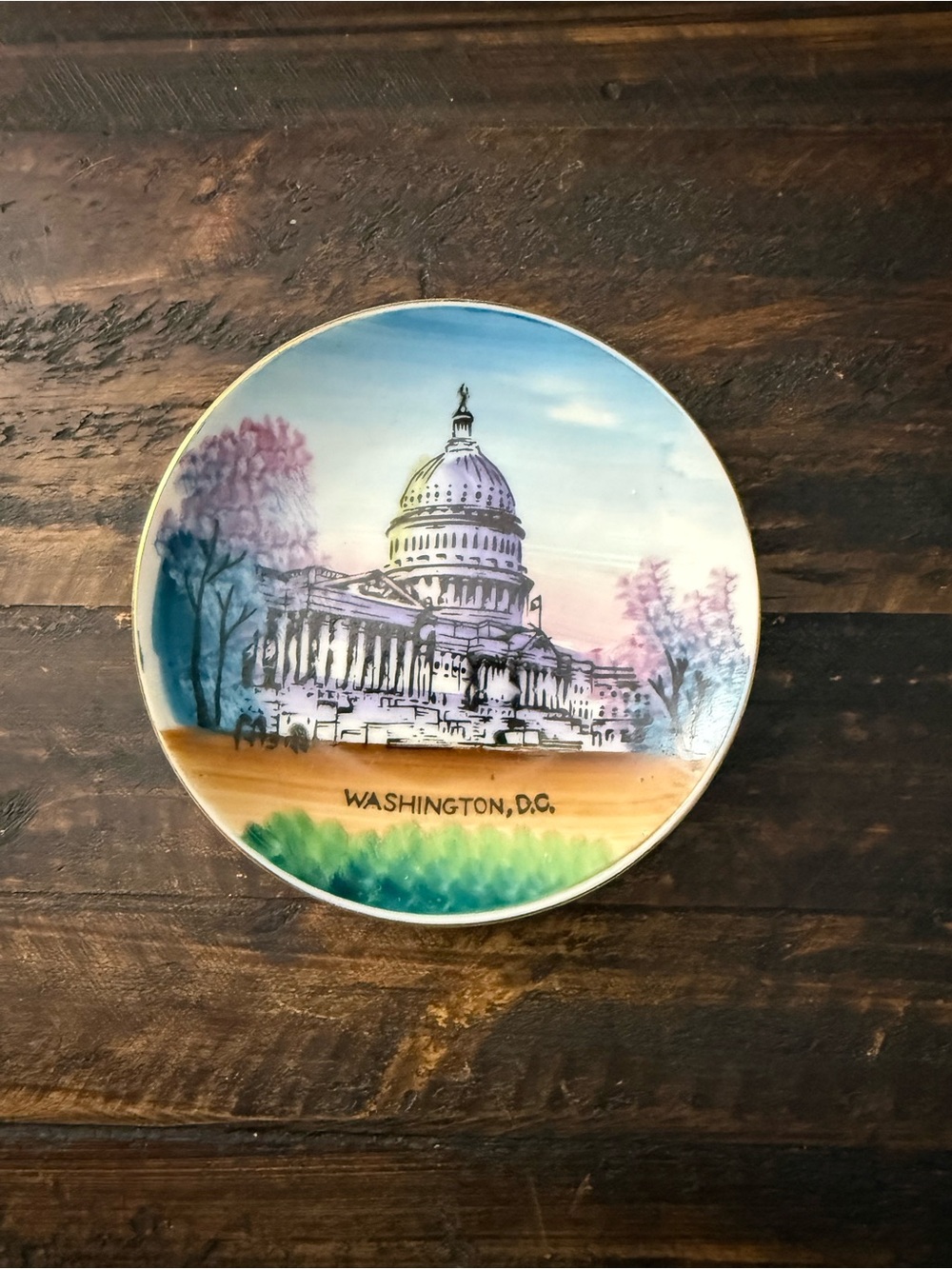 Washington, D.C. Decorative Capitol Plate - Pastel Scenic Design